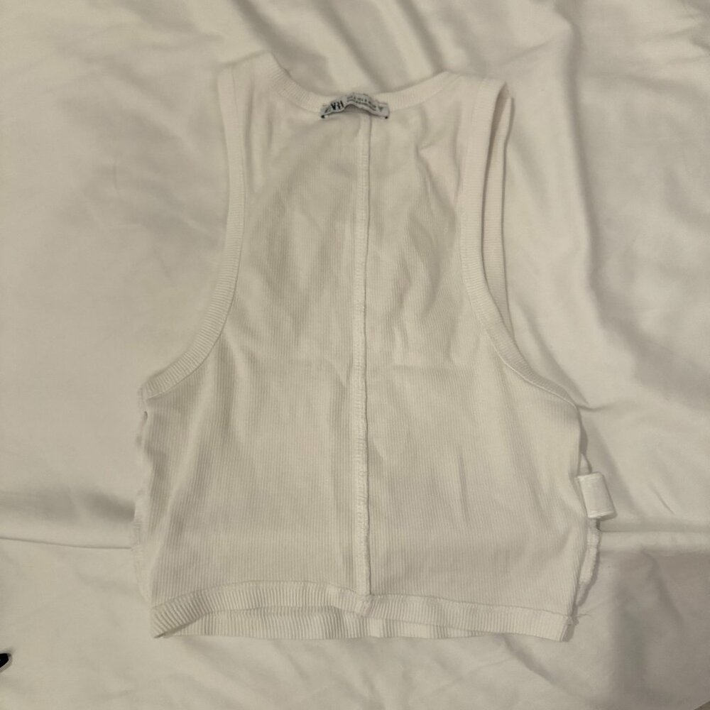 plain white crop top